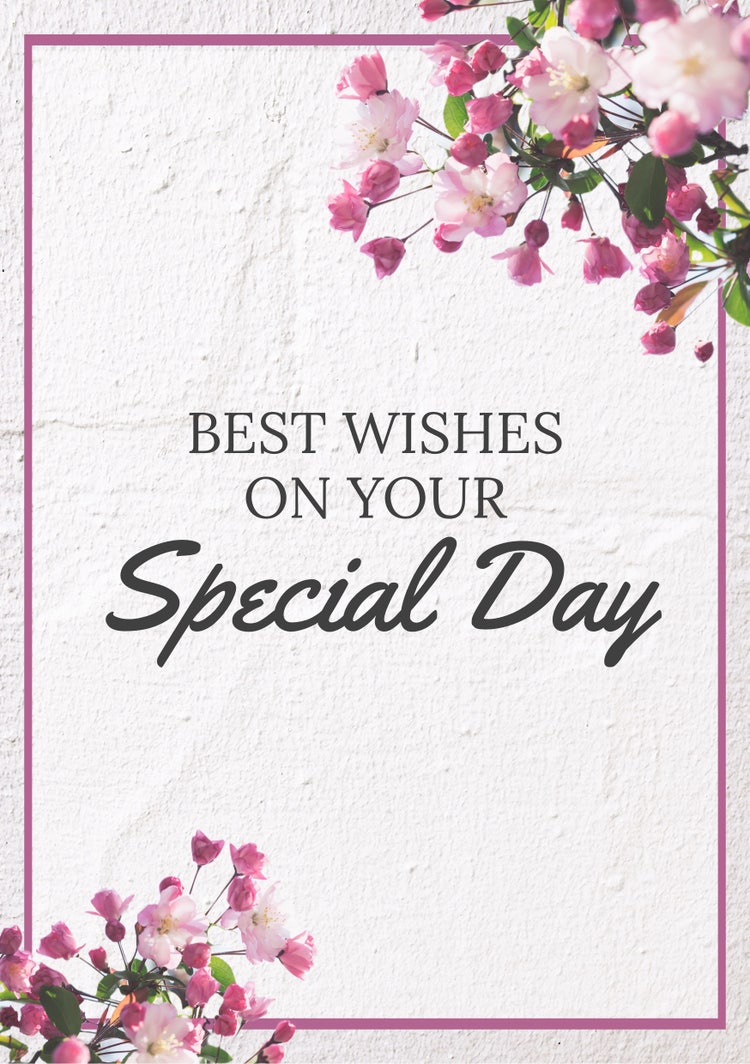 White And Pink Floral Special Day Card