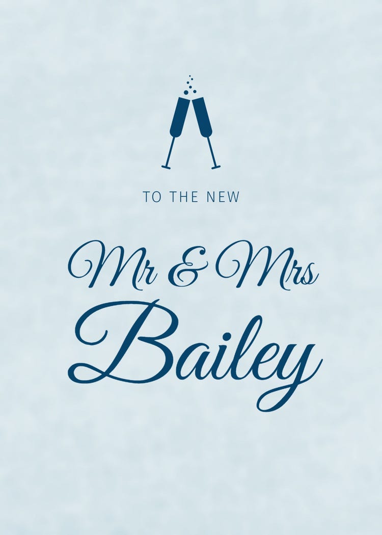 Blue The New Mr & Mrs Card
