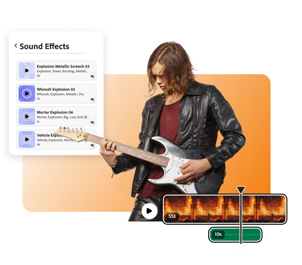 Add Explosion Sound Effects For Free | Adobe Express Audio Editing