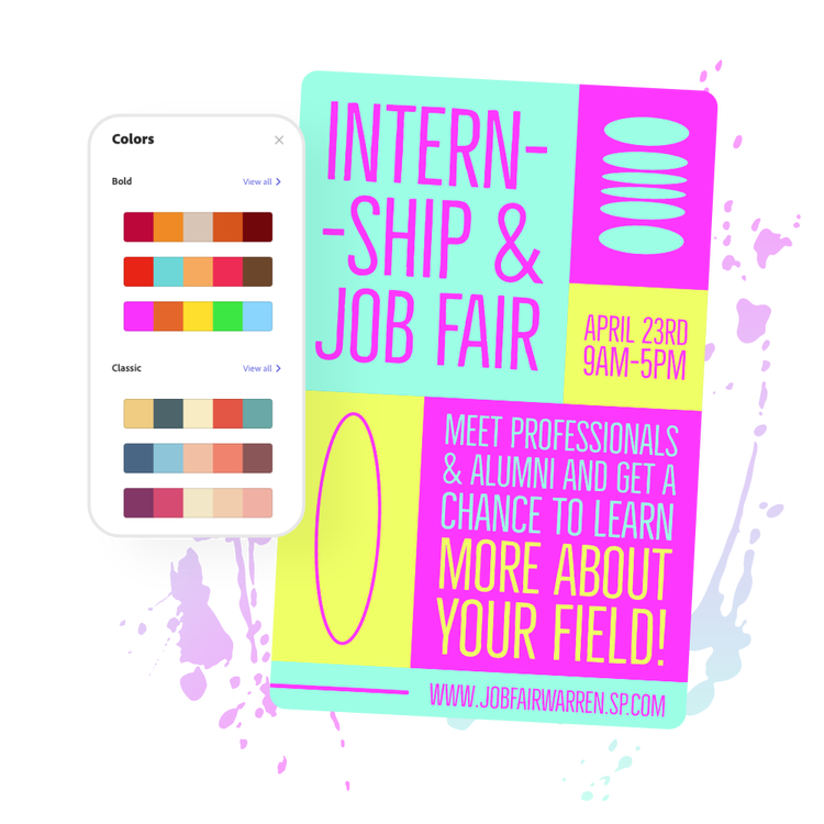 A world of color options in Adobe graphic design apps