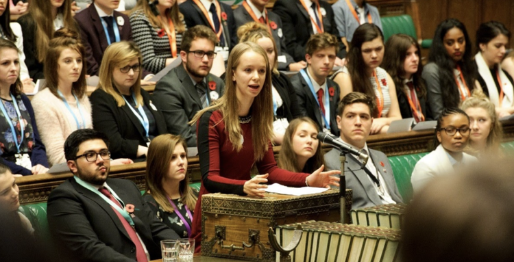 Student Debating Politics in School Classroom