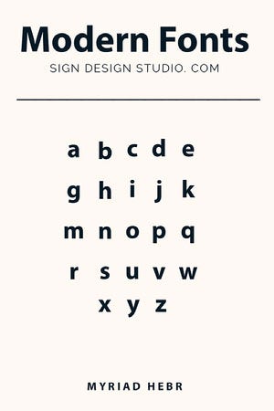 Black and White Typography Font Pinterest Ad 50 Modern Fonts