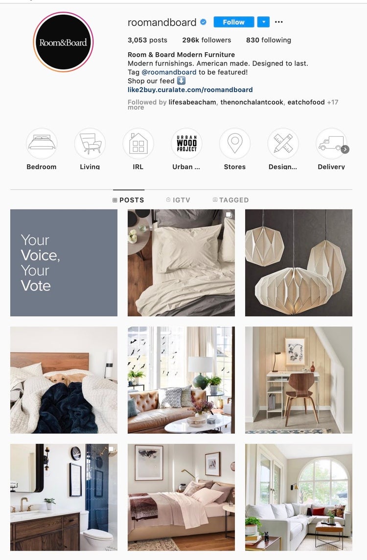 How to post on Instagram: Room&Board Instagram posts