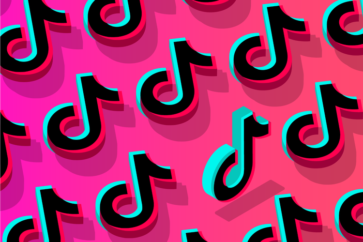 TikTok header image The TikTok logo printed multiple times across a pink background