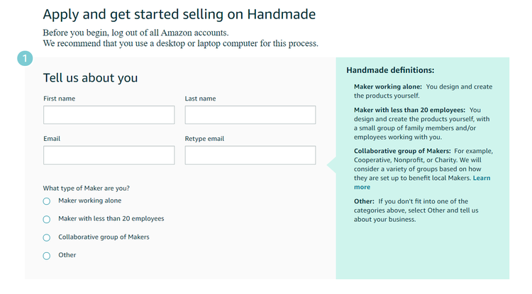 Amazon handmade: Applying to sell on Amazon Handmade