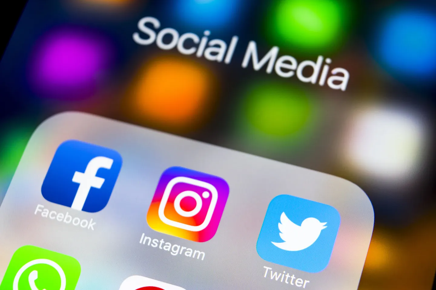 Social media applications in iphone screen