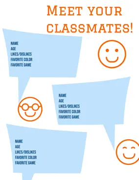 Create an “All about me poster” to introduce yourself to new students.