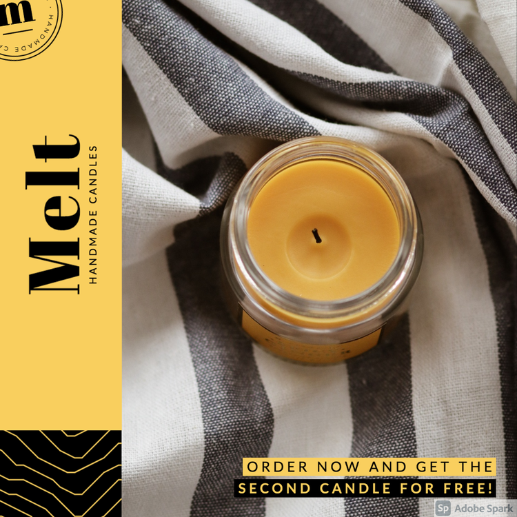 Black and Yellow Handmade Candle 