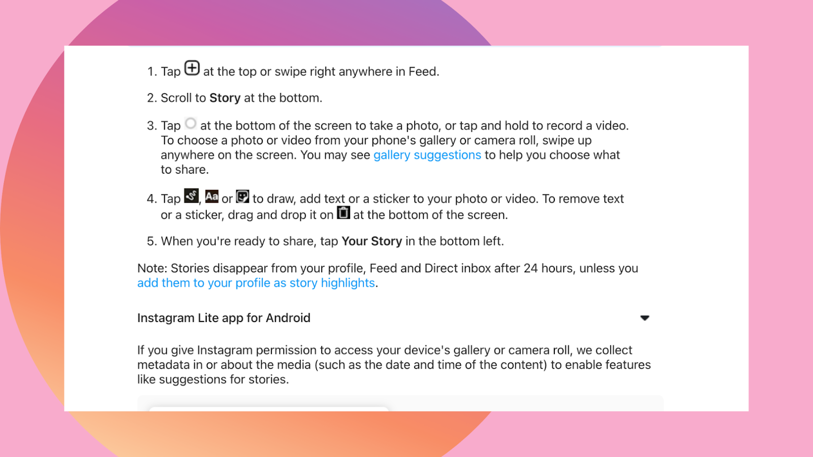 how to add text to photos for instagram stories