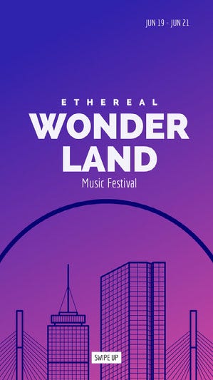 White and Violet Music Festival Social Post 50 Modern Fonts