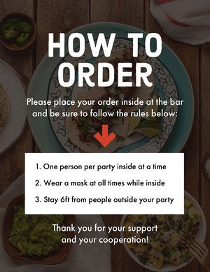 Restaurant Coronavirus Safety Measures Flyer COVID-19 Re-opening