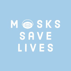 Simple Blue and White Typography Coronavirus Safety Message Instagram Square Graphic COVID-19 Re-opening