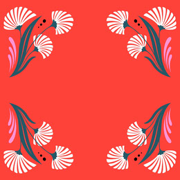 Red and White Floral Pattern Frame Instagram Post Artists Collection: Adobe Spark Stylemakers