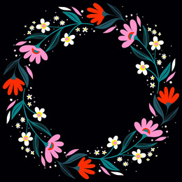 Black, Red, Green and White Minimalistic Flower Frame Instagram Post Artists Collection: Adobe Spark Stylemakers