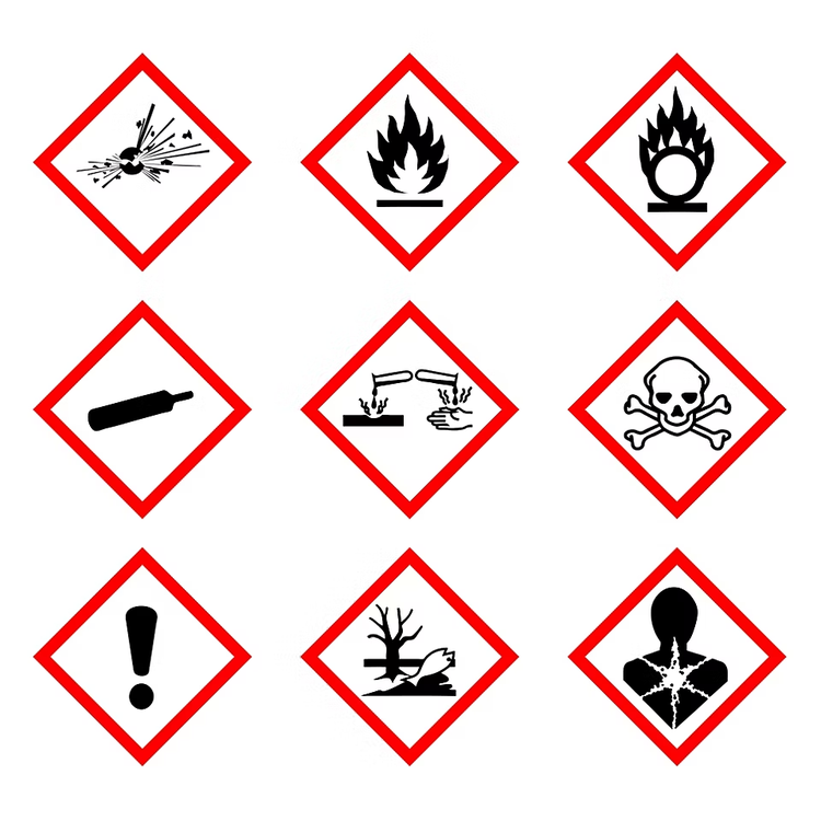 Les 9 pictogrammes de danger SGH