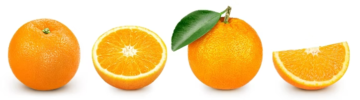 Différentes vues d'une orange