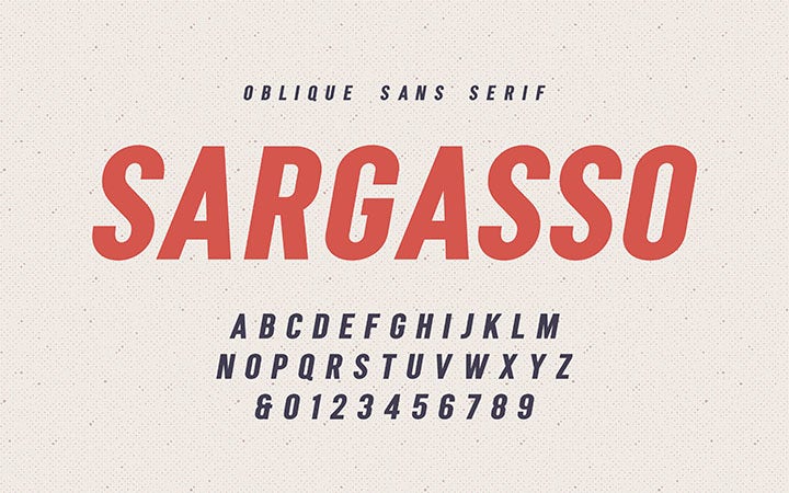 Exemple de police sans serif s’appelle « Sargasso »