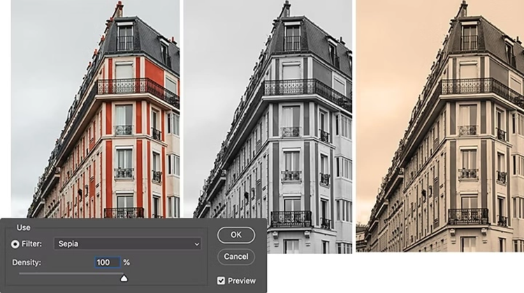 Utilisation d’un filtre sépia pour régler les couleurs d’une photo numérique