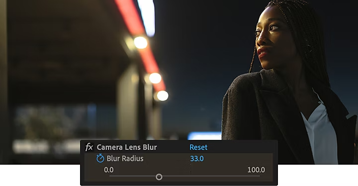 Création d’un effet bokeh à l’aide de l’effet Flou objectif appareil photo dans After Effects