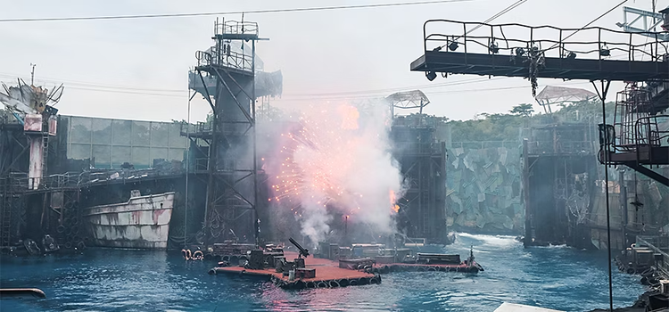 Effets spéciaux (SFX) d’une explosion filmée sur un plateau de tournage