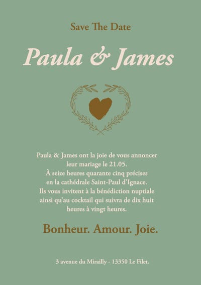 Création d'une carte d'invitation de mariage gratuite