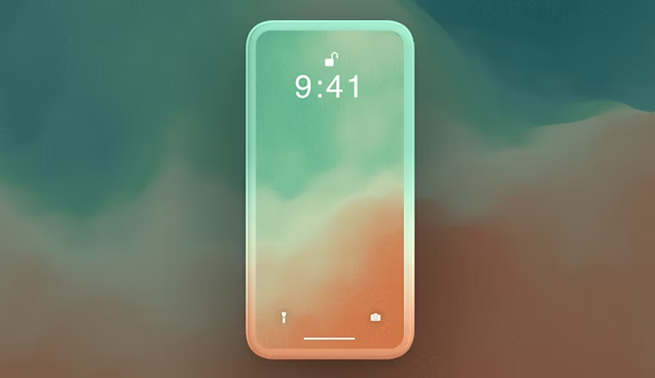 Background design on a mobile device created in Illustrator