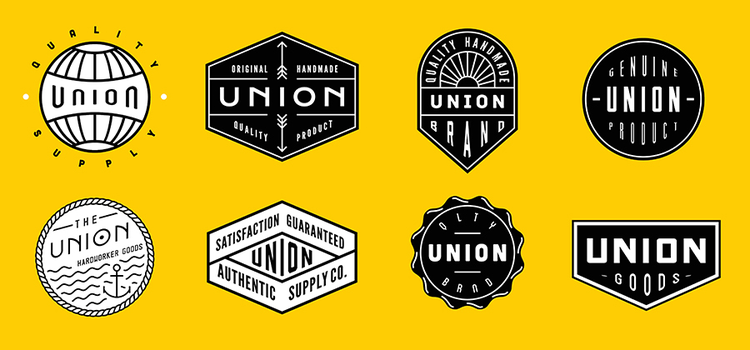 Collage of various vintage logo designs