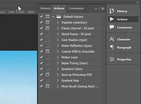 Create Photoshop actions