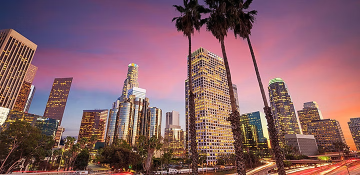 City Centre Los Angeles at dusk