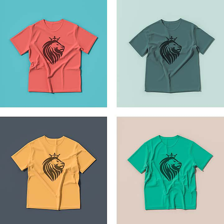 Using Illustrator and Photoshop together to create different colour t-shirts with the same logo.