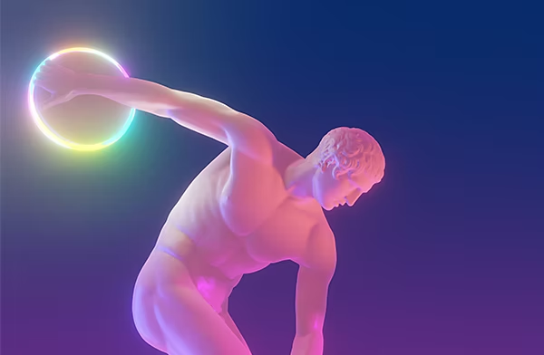 Manipulating colours in a digital rendition of the Discobolus of Myron