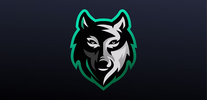 A mascot logo design using a wolf