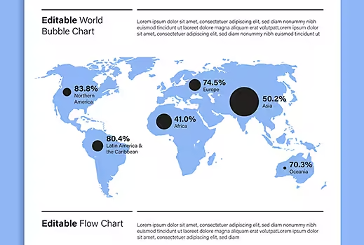 Map infographic design template for Adobe Illustrator