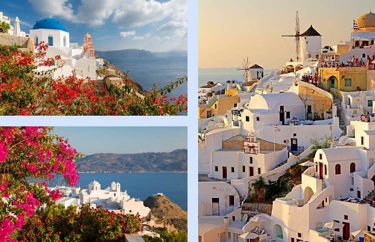 A photo of buildings in Santorini, Greece.