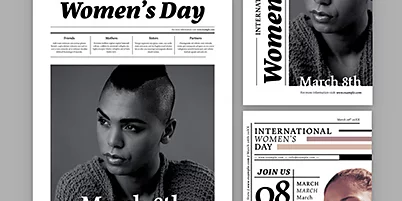 International Women's Day Newsletter and Flyer Layouts