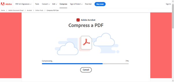 Compressing the PDF size to 100 kb