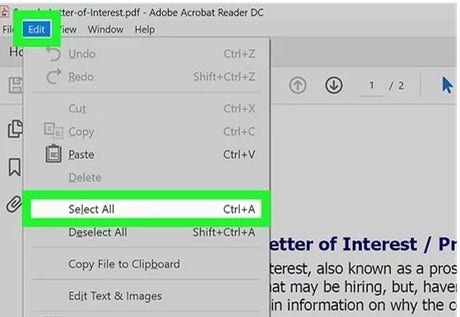 Click on Edit on Adobe Acrobat App