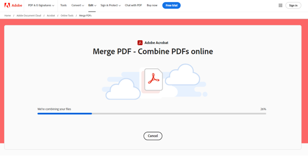 Merging of PDF files