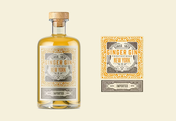 Vintage logo design on a small bottle