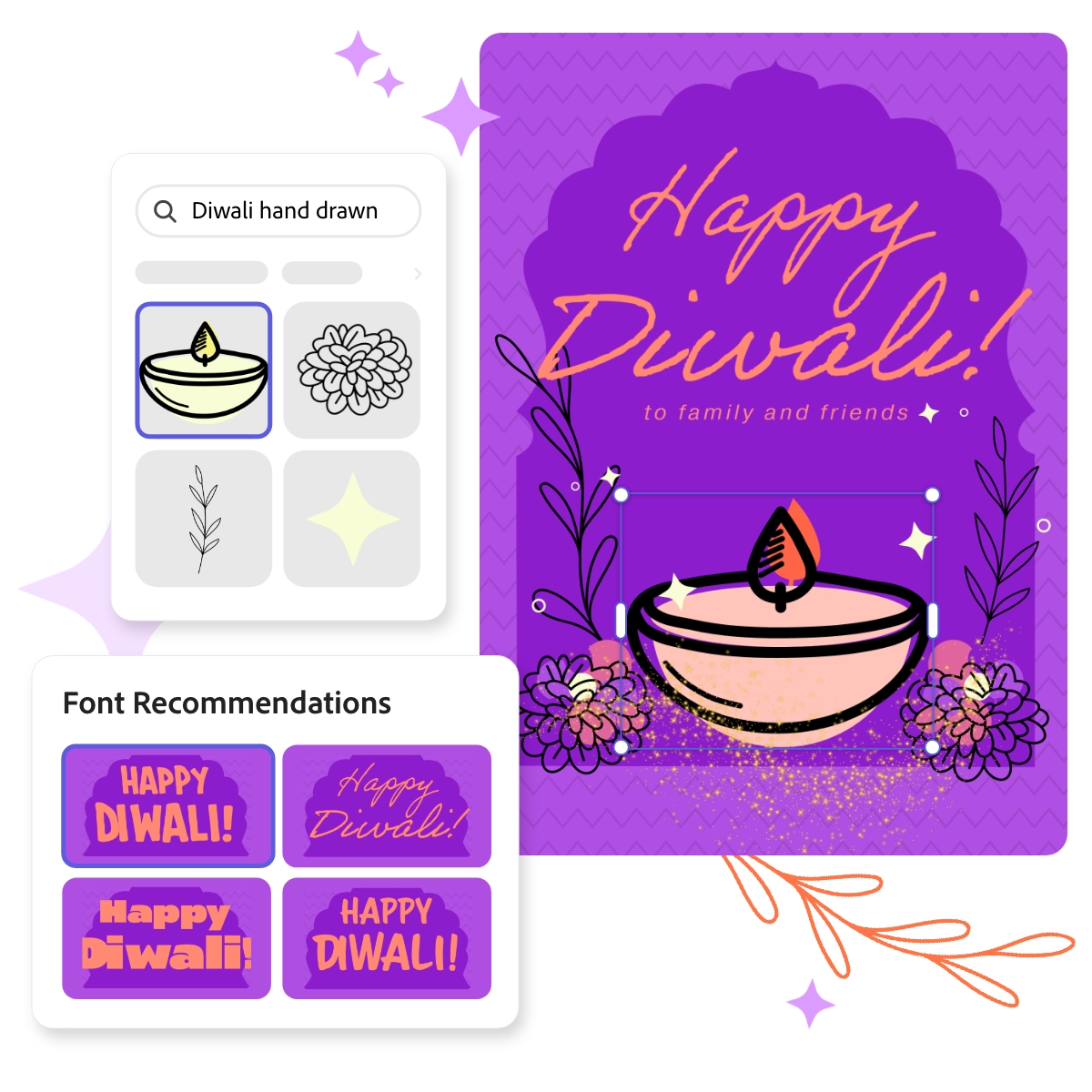 Happy Diwali 2024 Simple Noise Free Awareness Drawing Poster