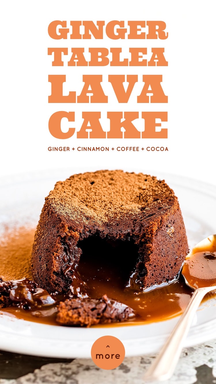 Orange and Brown Ginger Tablea Lava Cake Recipe Instagram Story