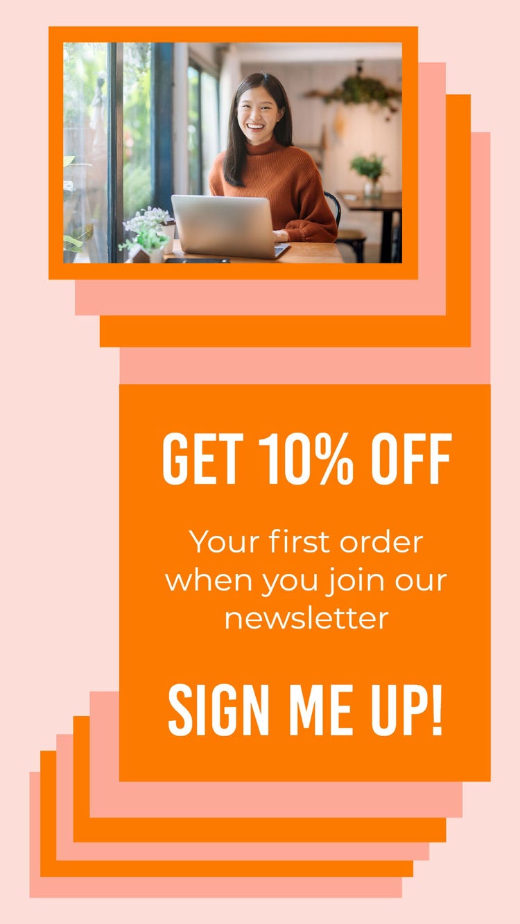 Orange & Pink Newsletter Promotion Facebook Story Ad