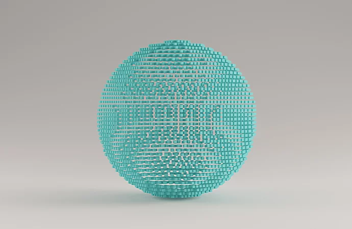 A sphere wireframe demonstrating aliasing