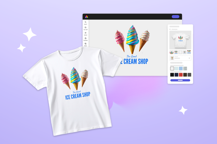 A white shirt with ice cream on it Description automatically generated