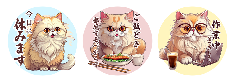 A cat eating food and chopsticks Description automatically generated