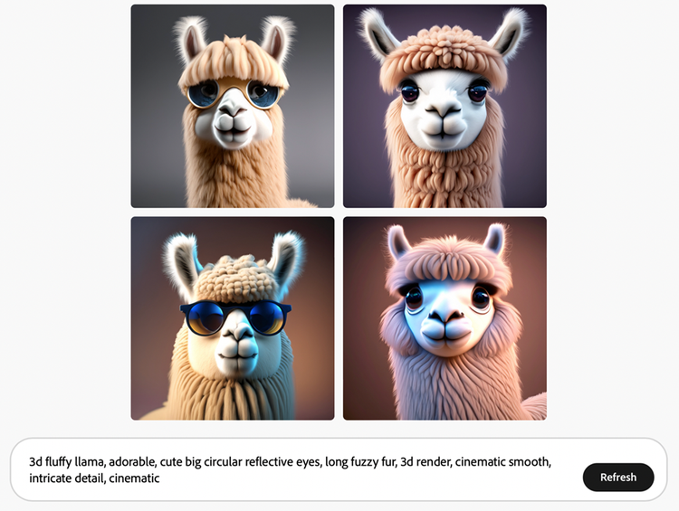 어도비 파이어플라이 Text to image 활용해 3d 동물 캐릭터 만들기(라마)