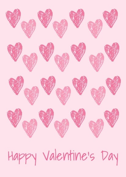 Pink Hearts Happy Valentines Day Card