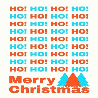 Blue and Orange Typographic Christmas Card