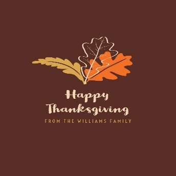 Brown Happy Thanksgiving Leaves Card