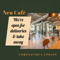 Green and White Open For Delivery Take Away Cafe Instagram Square COVID-19 재개